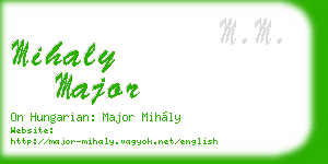 mihaly major business card